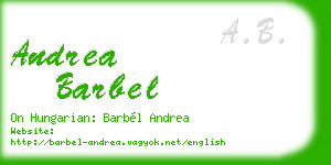 andrea barbel business card